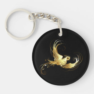 Porte-clés Oiseau d'or sur Arrière - plan noir