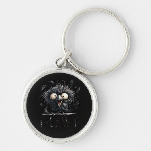Porte-clés Oiseau drôle tendance F-Caw-F Unique (Devant)