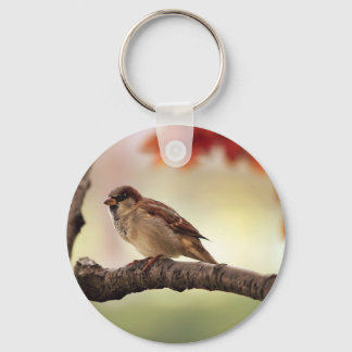 Porte-clés Oiseau du Bruant dans l'arbre