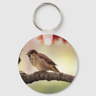 Porte-clés Oiseau du Bruant dans l'arbre
