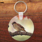 Porte-clés Oiseau du Bruant dans l'arbre (Recto)