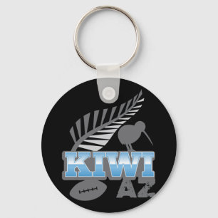 Porte-clés Oiseau et fougère argentée Nouvelle Zélande de