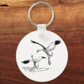 Porte-clés Oiseau / Grue blanche (Recto)