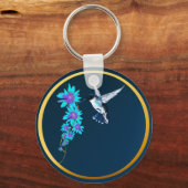 Porte-clés Oiseau Humming En Porte - clé Bleu (Recto)