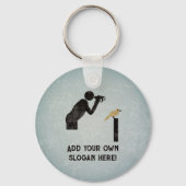 Porte-clés Oiseau jaune avec jumelles, texte propre (Recto)