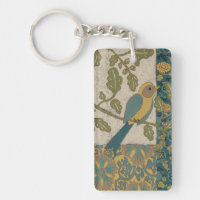 Oiseau jaune et bleu Turquoise perché sur une bran