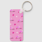 Porte-clés oiseau rose féminin (Verso)