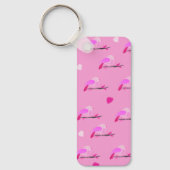 Porte-clés oiseau rose féminin (Recto)