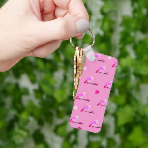 Porte-clés oiseau rose féminin