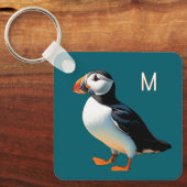 Porte-clés Oiseau sauvage côtier de Puffin Atlantique Monogra (Recto)
