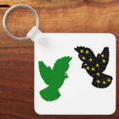 Porte-clés Oiseau – Silhouette à double aile Marqu (Recto)