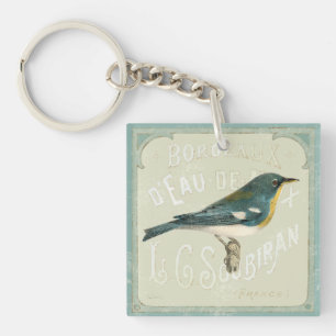 Porte-clés Oiseau vintage faisant face à la droite