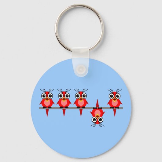 Porte-clés oiseaux amusants (Recto)