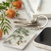 Porte-clés Oiseaux Bambou Asiatique Japonais Vintage (Devant droit)