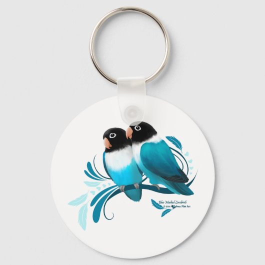 Porte-clés Oiseaux bleus masqués (Recto)