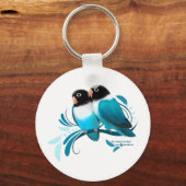 Porte-clés Oiseaux bleus masqués (Recto)