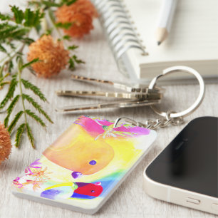 Porte-clés Oiseaux brillants à motifs tie-dye