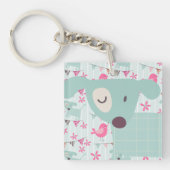 Porte-clés Oiseaux, Chiens, Bannières, Fleurs (Devant)