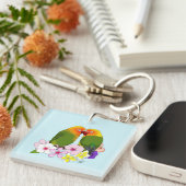 Porte-clés Oiseaux d'amour Fleurs tropicales (Devant Droit)