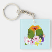 Porte-clés Oiseaux d'amour Fleurs tropicales (Devant)