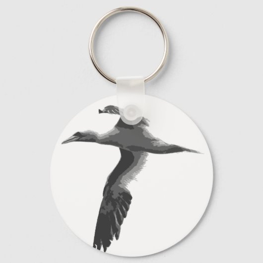 Porte-clés Oiseaux de mer abstraits (Recto)