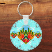 Porte-clés Oiseaux de paradis hawaïens (bleu) (Recto)