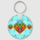 Porte-clés Oiseaux de paradis hawaïens (bleu) (Verso)
