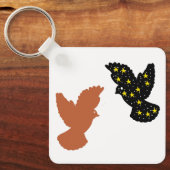 Porte-clés Oiseaux – Design à silhouette à double  (Recto)