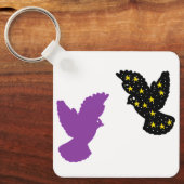 Porte-clés Oiseaux – Design à silhouette de double (Recto)