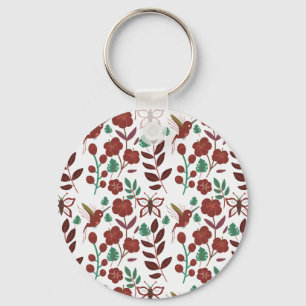 Porte-clés Oiseaux motifs et papillons floraux sans soudure
