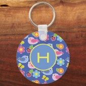 Porte-clés Oiseaux, papillons et fleurs de Ladybugs Initiale (Recto)