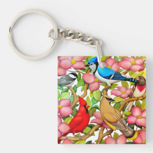 Porte-clés Oiseaux sauvages colorés dans le porte - clé de