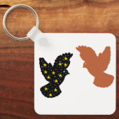 Porte-clés Oiseaux – Silhouette minimale de double (Recto)
