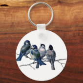 Porte-clés Oiseaux vintages sur une branche (Recto)