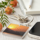 Porte-clés Oiseaux volant dans le ciel du coucher du soleil s (Devant Droit)