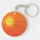 Porte-clés Oiseaux volant vers le soleil (Dos)