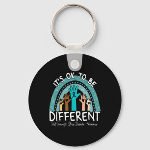 Porte-clés Ok Be Different Rainbow Turquoise Ribbon Warrior P