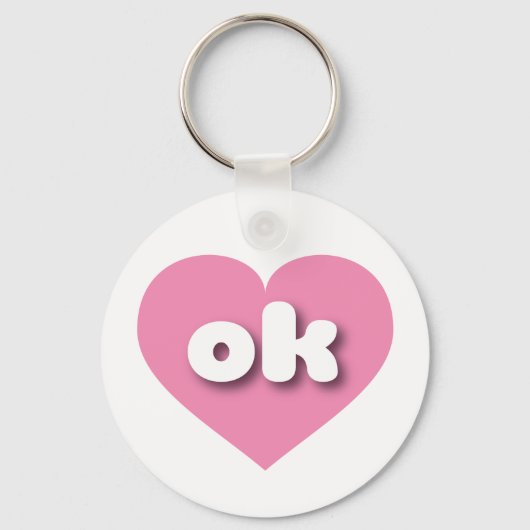 Porte-clés Oklahoma coeur rose - I love ok (Recto)