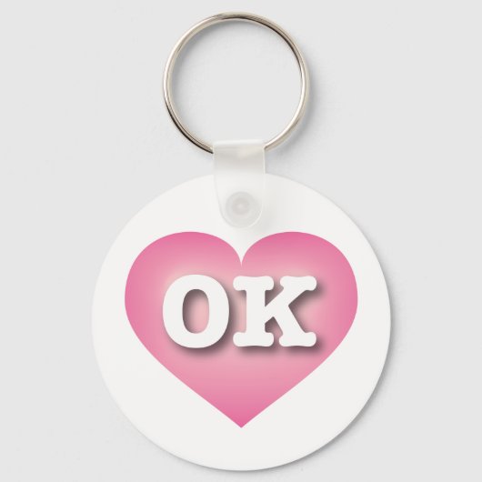 Porte-clés Oklahoma Rose Fade Heart - I love OK (Recto)