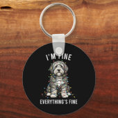 Porte-clés Old English Sheepdog Christmas I'm Fine Everything (Recto)