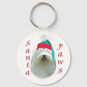 Porte-clés Old English Sheepdog Père Noël Paws