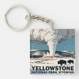 Porte-clés Old Faithful icônique Geyser Parc Yellowstone
