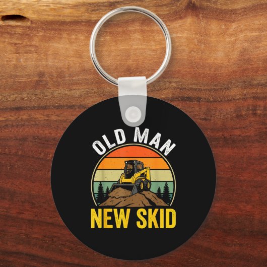 Porte-clés Old Man New Skid Funny Skid Steer Operator (Recto)