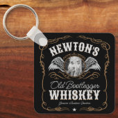 Porte-clés Old Moonshine Whiskey Étiquette AJOUTER PHOTO Nom  (Recto)