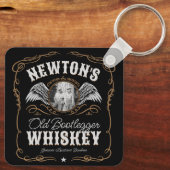 Porte-clés Old Moonshine Whiskey Étiquette AJOUTER PHOTO Nom  (Verso)