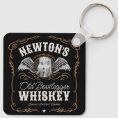 Porte-clés Old Moonshine Whiskey Étiquette AJOUTER PHOTO Nom  (Dos)