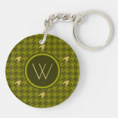 Porte-clés Olive avec Porte - clé Houndstooth Gold Accent (Dos)