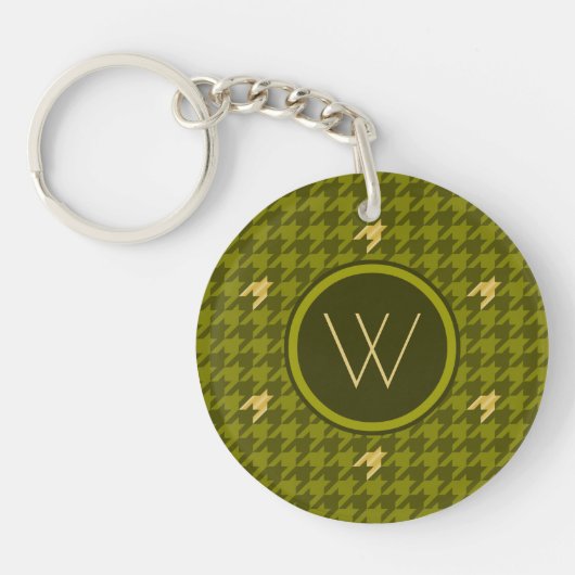 Porte-clés Olive avec Porte - clé Houndstooth Gold Accent (Devant)