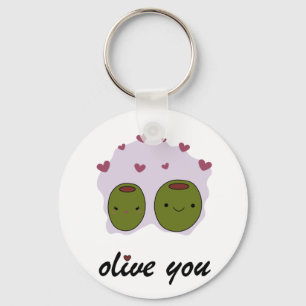 Porte-clés "Olive You" Je T'Aime Cadeau Pour Lui / Son Amour