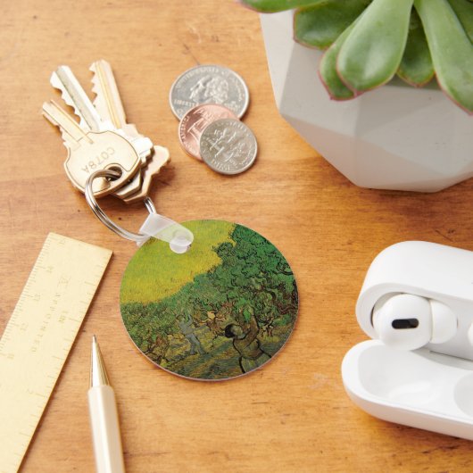 Porte-clés Oliveraie avec personnages cueillant des olives, V (Bureau)